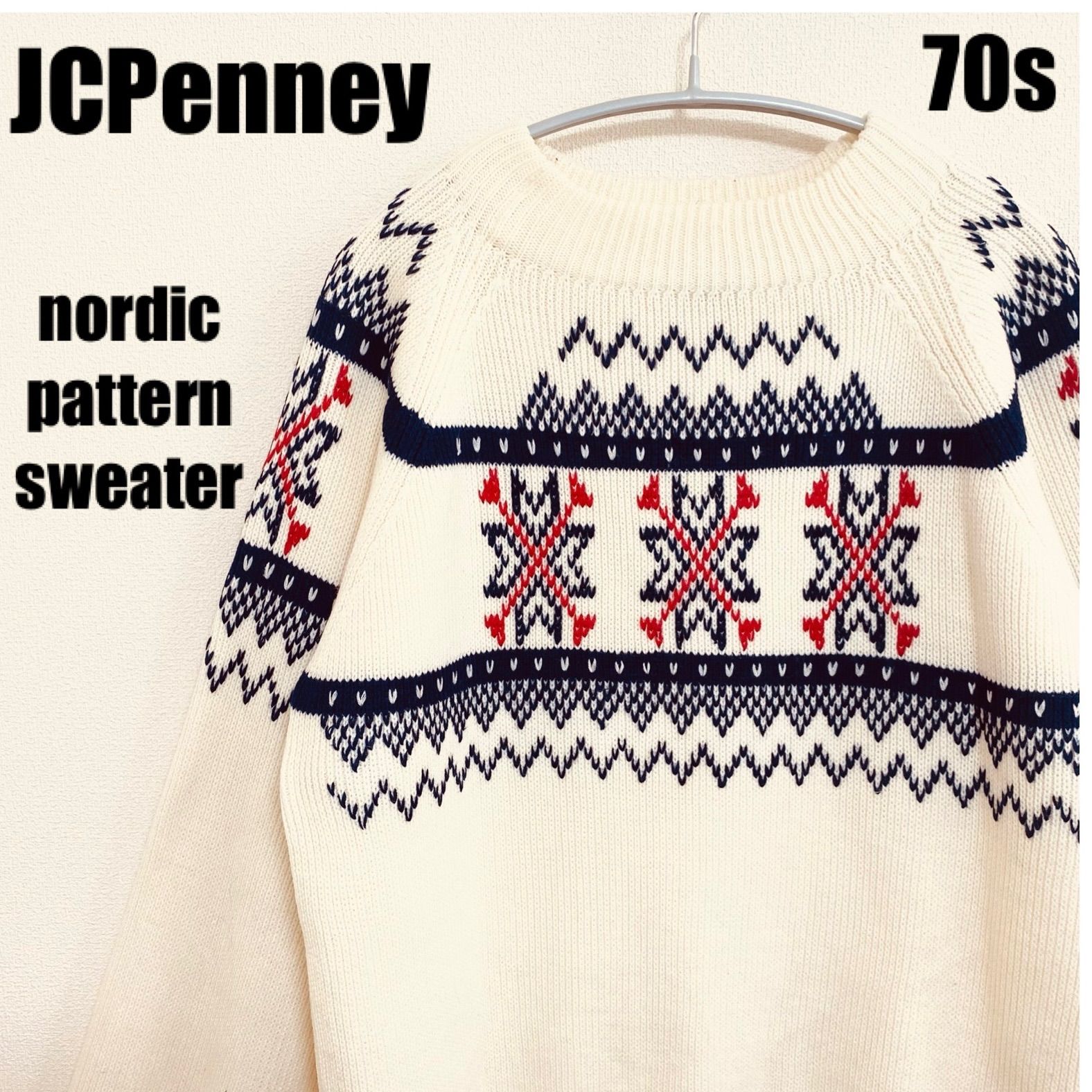 70s 80s JCペニー JCPenney モックネック ハイネック セーター 