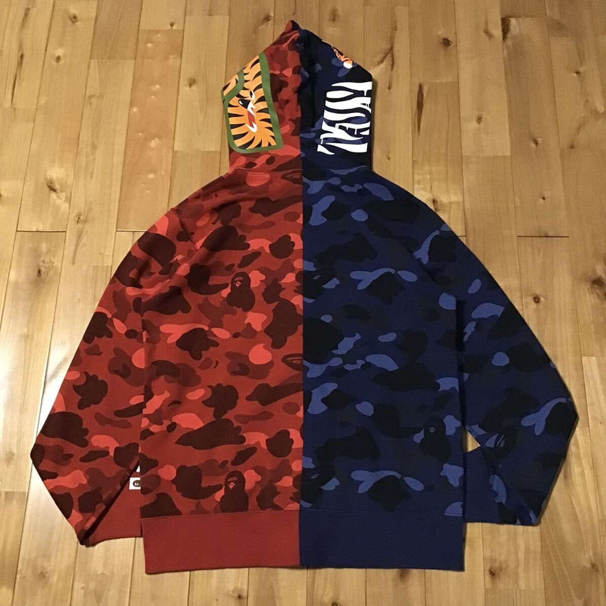 ☆XL☆ Red camo × Blue camo タイガー シャーク パーカー Tiger shark