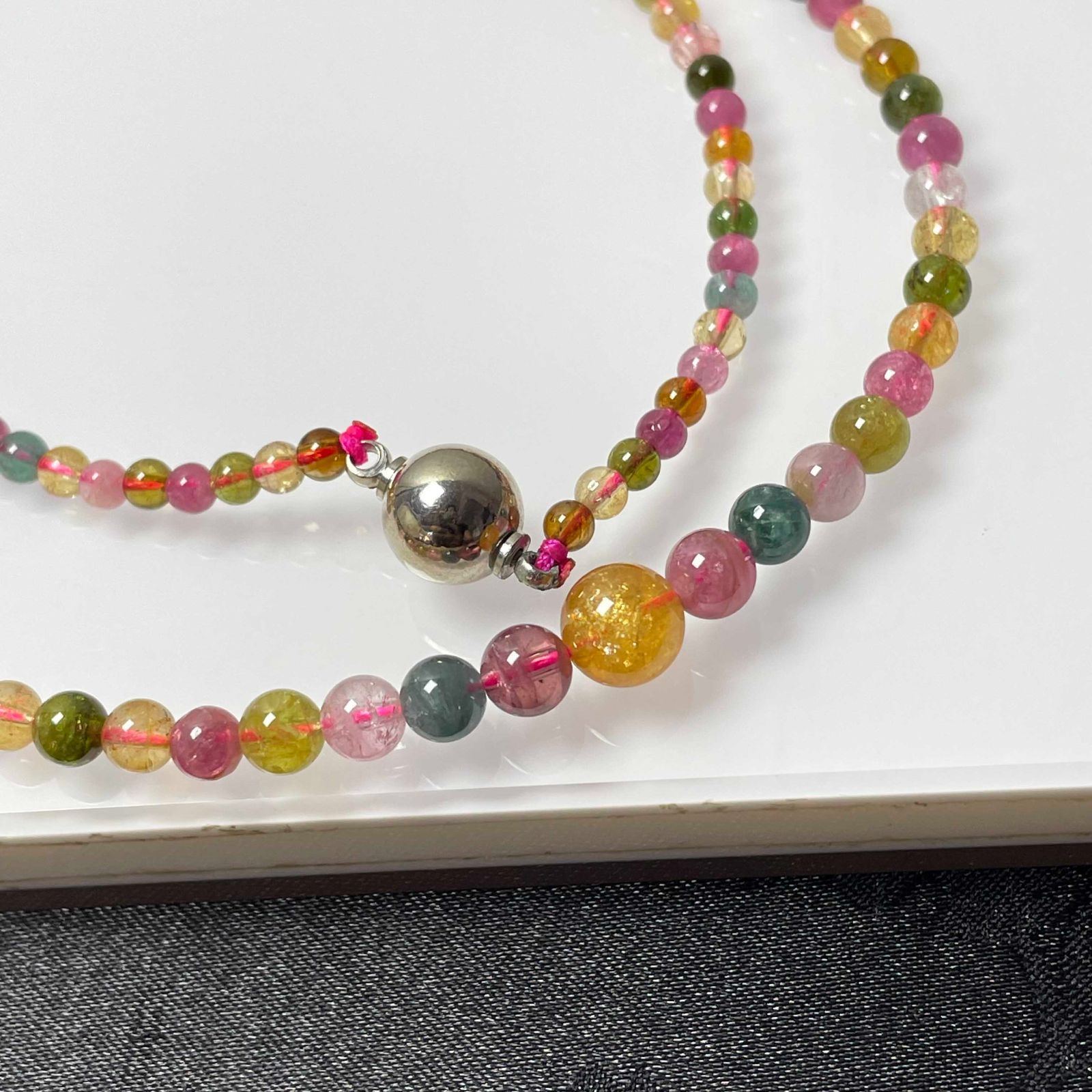 天然水晶☆【ウォーターメロントルマリン】☆ネックレス アクセサリー 