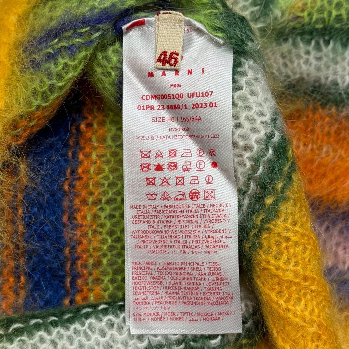 国内正規 定価189200円 新品 MARNI 23SS マルチボーダーモヘア 国内正規 定価189200円 新品 MARNI 23SS マルチボーダーモヘア