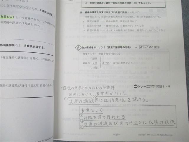 TAC 税理士講座 基礎マスター・速修/上級コース 消費税法 理論
