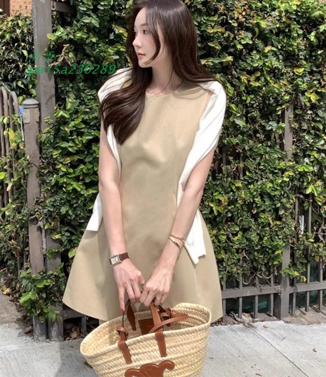 ワンピース 春 カジュアル ワンピース ミニ丈 きれいめ ゆったり 黒 ノースリーブ 夏 シンプル 韓国ファッション 大人 無地 カジュアル pai5a230289