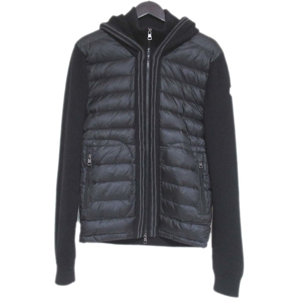 美品 MONCLER モンクレール MAGLIONE TRICOT CARDIGAN ニット切り替え フーディー ダウンカーディガン ダウンジャケット  L ブラック メンズ 古着 中古 USED - メルカリ