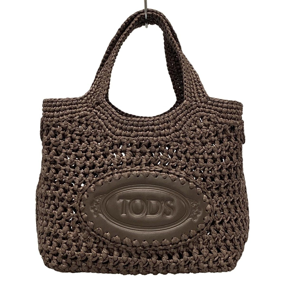 【familiar】美品！ブラックウォッチトートバッグ.人気完売品. TOD'S(トッズ) トートバッグ美品 ラフィア&レザー ショッピング