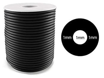 CleverDelights Black Hollow Rubber Cord - 10 Feet (3.33 Yds) - 3mm Round - Crafts Beading Jewelry Tubing by CleverDelights