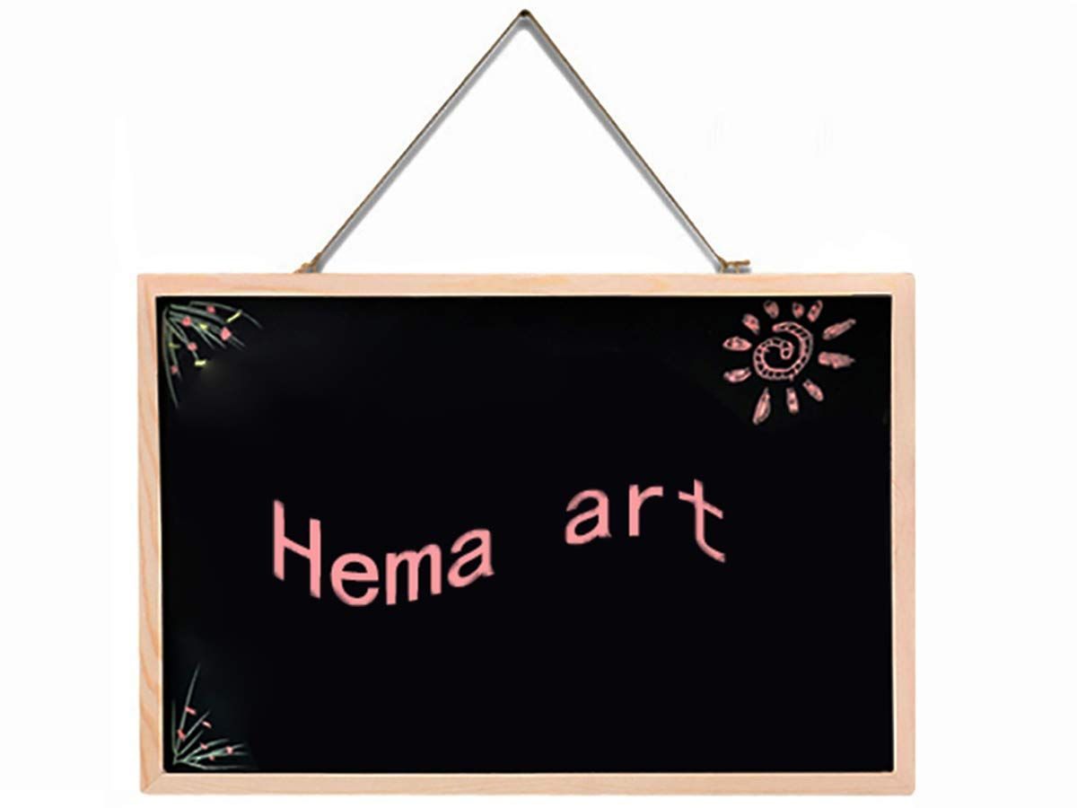 【人気商品】お絵描きボード メニューボード 磁気ボード 両面黒板ボード 卓上壁掛け hema改良ウッド 多機能 ブラックボード 写真展示 マグネット 看板 壁掛け 絵画(未使用品) 黒板子供