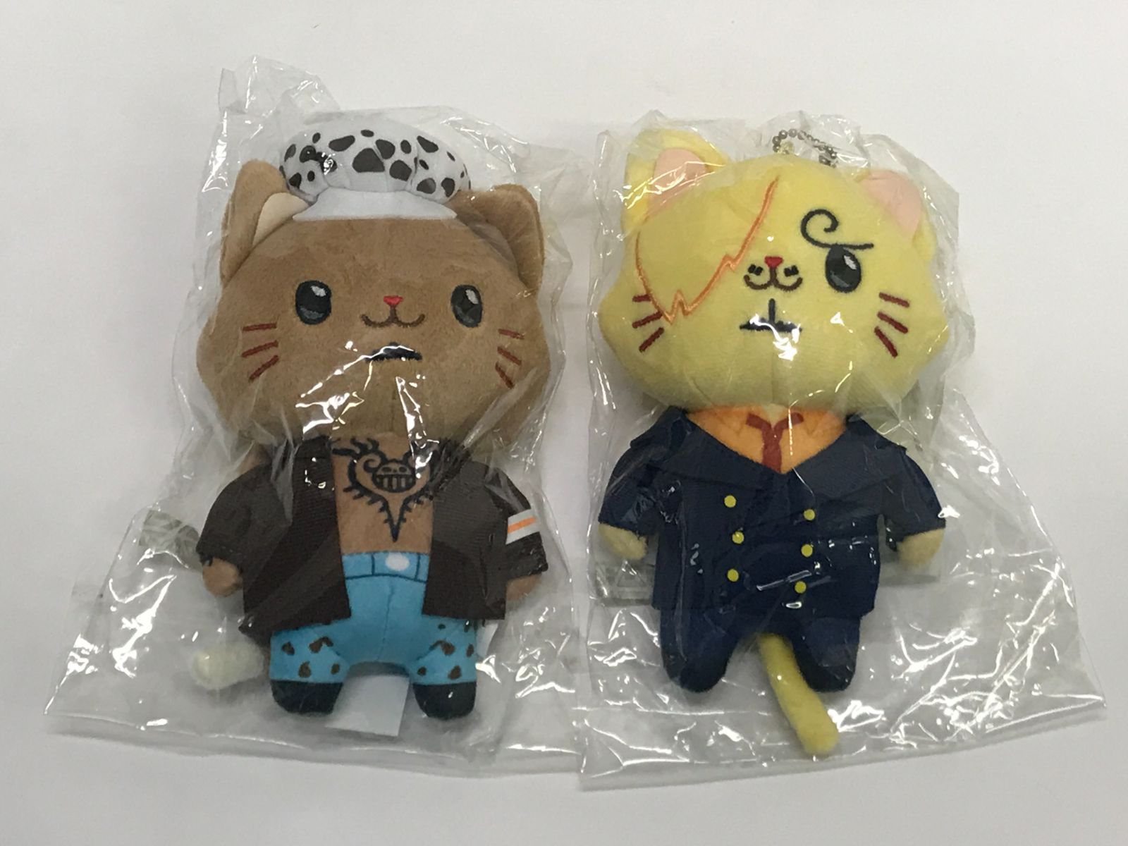 ONE PIECE ワンピース アイマスク付きぬいぐるみキーホルダー トラファルガー・ロー サンジ withCAT ロー サンジ 2点セット 707