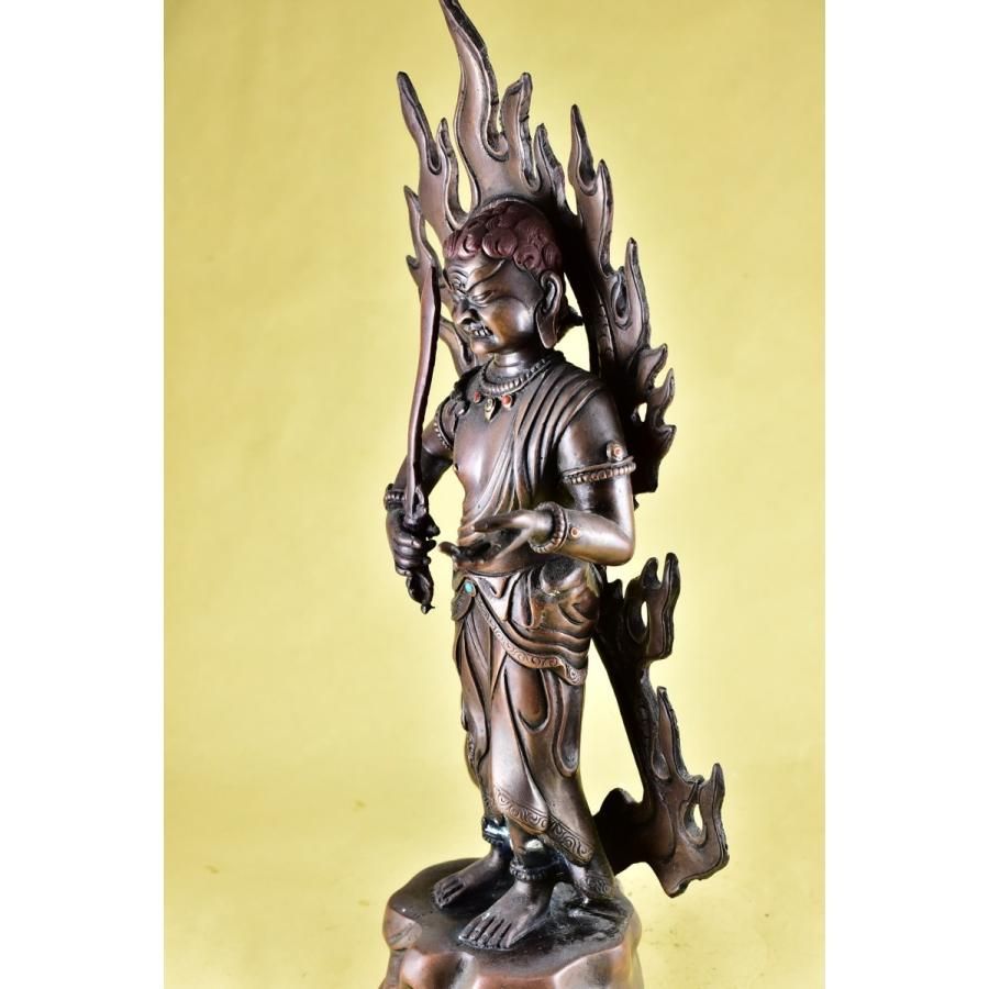 不動明王　チャンダマハローシャナ　ネパールパタン製仏像　銅製　ハンドメイド【送料無料】