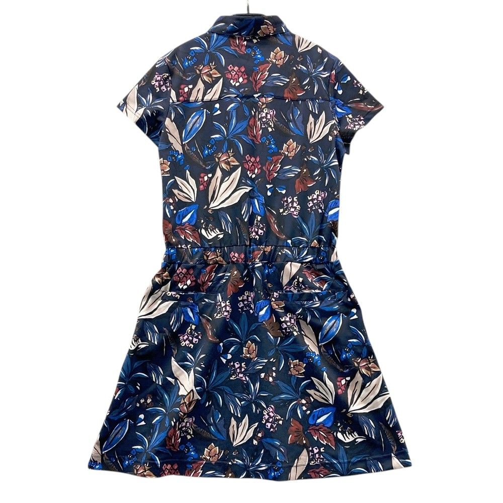 サイズ：M CALLAWAY キャロウェイ 半袖ポロ ワンピース ボタニカル柄