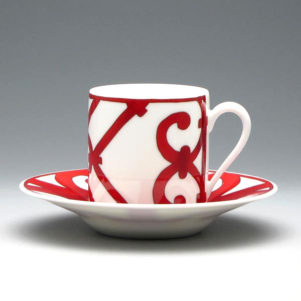 エルメス HERMES カップ-ソーサー 11017P Balcon Du Guadalquivir バルコン デュ ガダルキヴィール コーヒーカップ ペア レッド herm-011017-2p