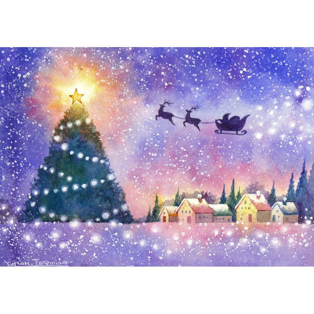 Nさま 原画 夜更けのメロディ A5サイズ 水彩画 2744