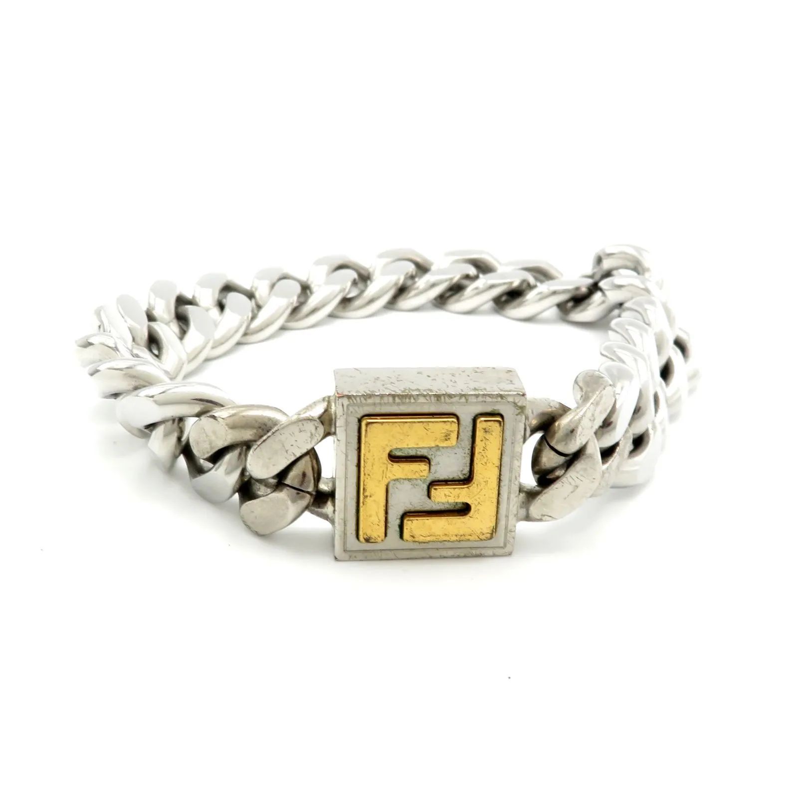 FENDI フェンディ 喜平デザイン ブレスレット バングル チェーン FF 