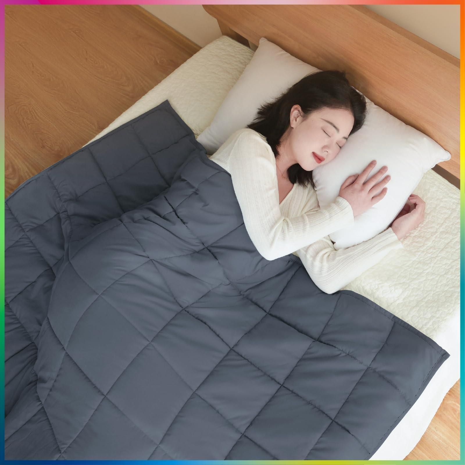 TOMODA LIFE ウェイトブランケット 加重ブランケット 重力ブランケット 重い毛布 掛け布団 シングル 7kg 洗える 夏冬兼用 オールシーズン 膝掛け 睡眠改善 ストレス解消 快眠グッズ 深い睡眠 冷