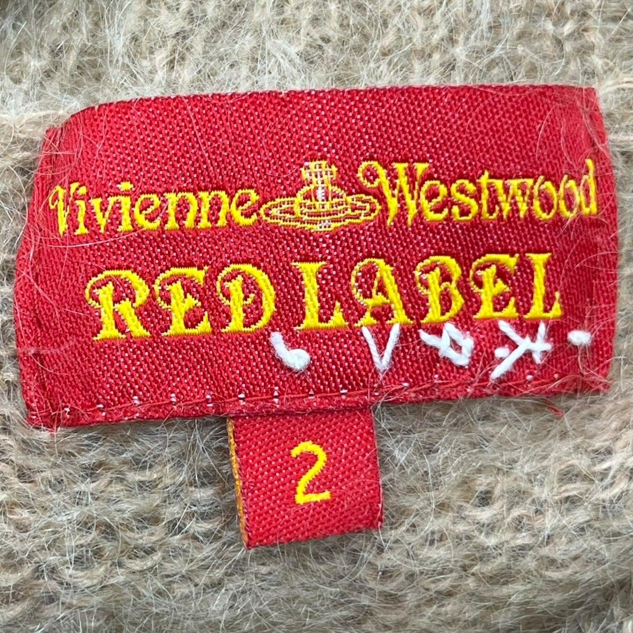 Vivienne Westwood RED LABEL(ヴィヴィアンウエストウッドレッドレーベル) 00's オーブ ボタン ロゴ ハイネック モヘア ニット カーディガン 337-01-15013 Vivienne Westwood RED LABEL(ヴィヴィアンウエストウッドレッド