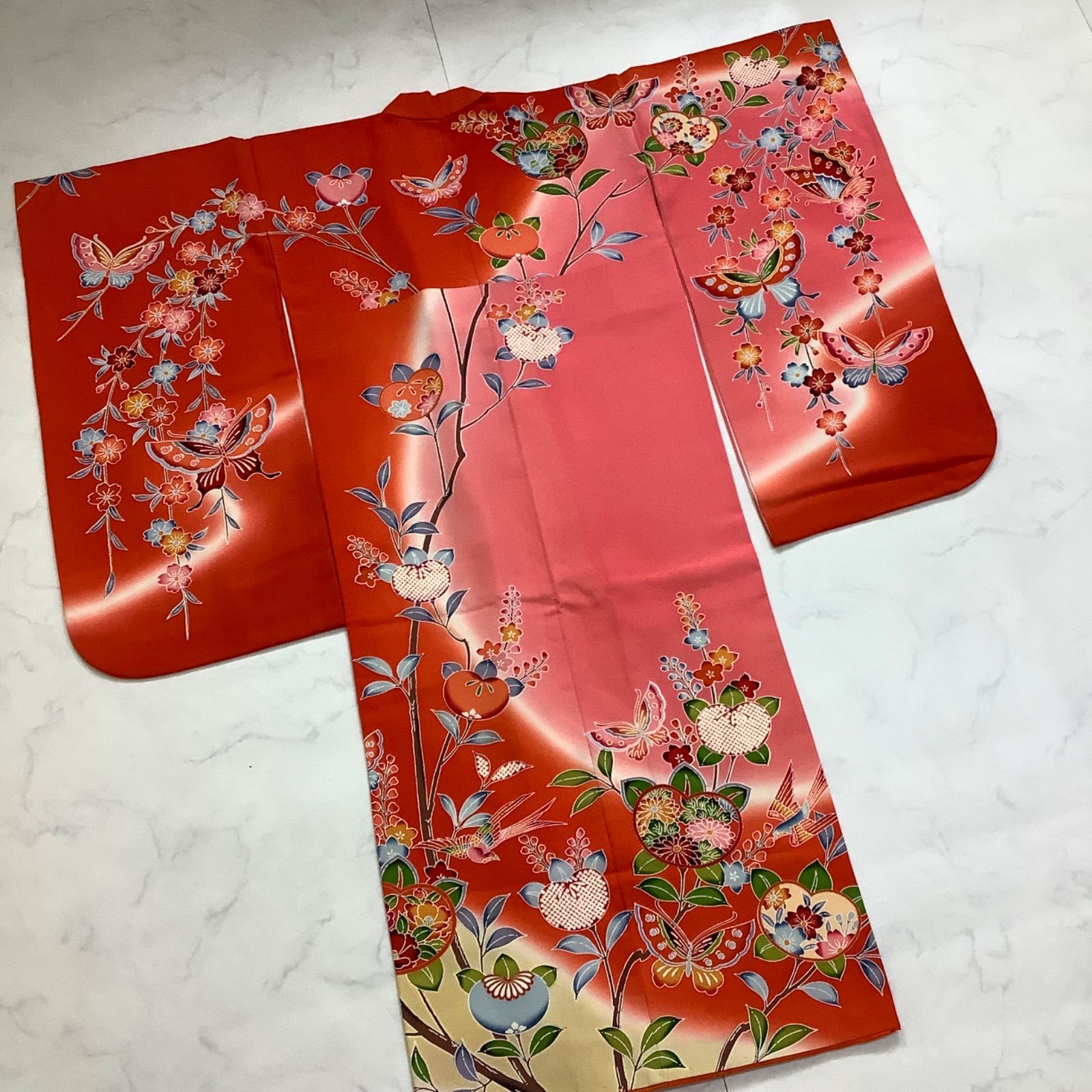 kimono+one◇厳選◇美品◇7歳くらい用◇京紅型染め◇子供着物◇七五三 ...