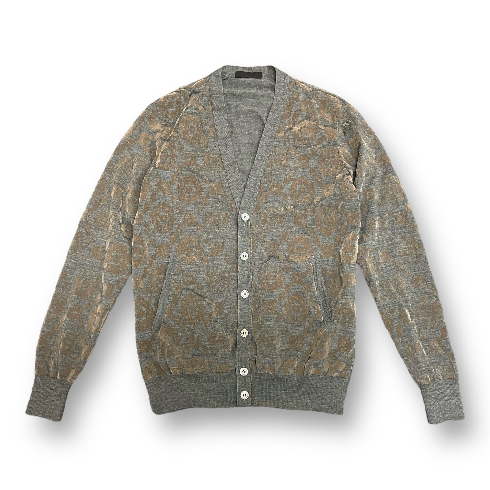 UNDERCOVER 10AW FLOCKY PRINT CARDIGAN フロッキー プリント  