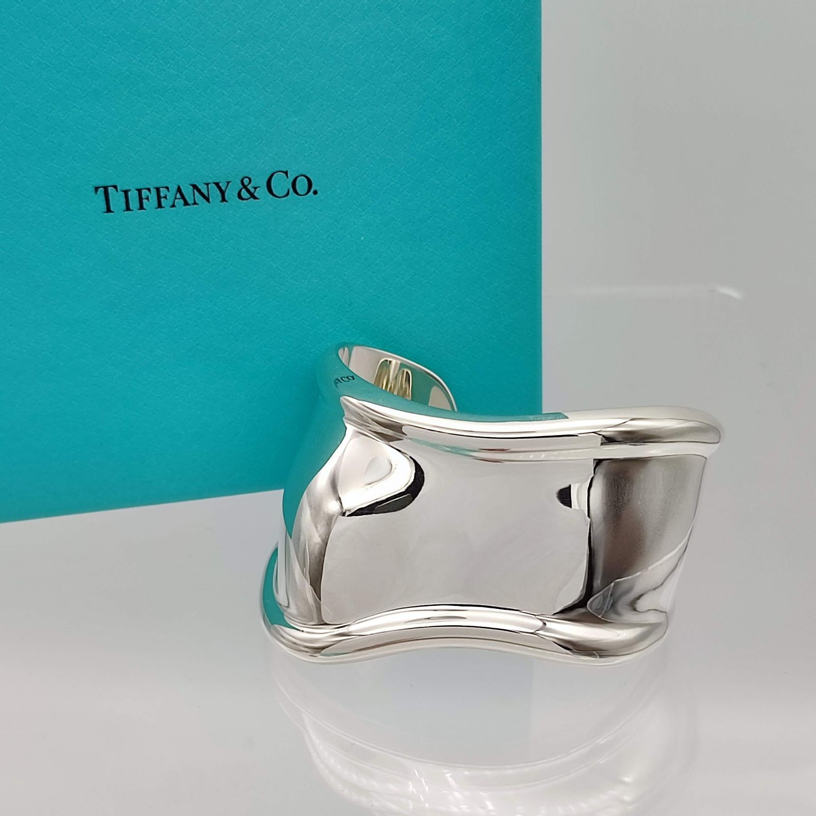 【美品】TIFFANYティファニースモールボーンカフミディアム右手シルバー925