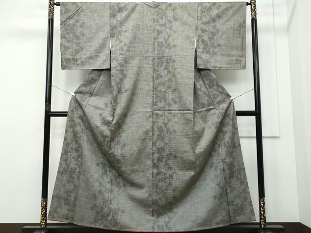 平和屋着物●本場大島紬　7マルキ　泥染め　草花文　正絹　逸品　CAAQ9131vf 平和屋着物○本場大島紬 7マルキ 泥染め 草花文 正絹 逸品 CAAQ9131vf