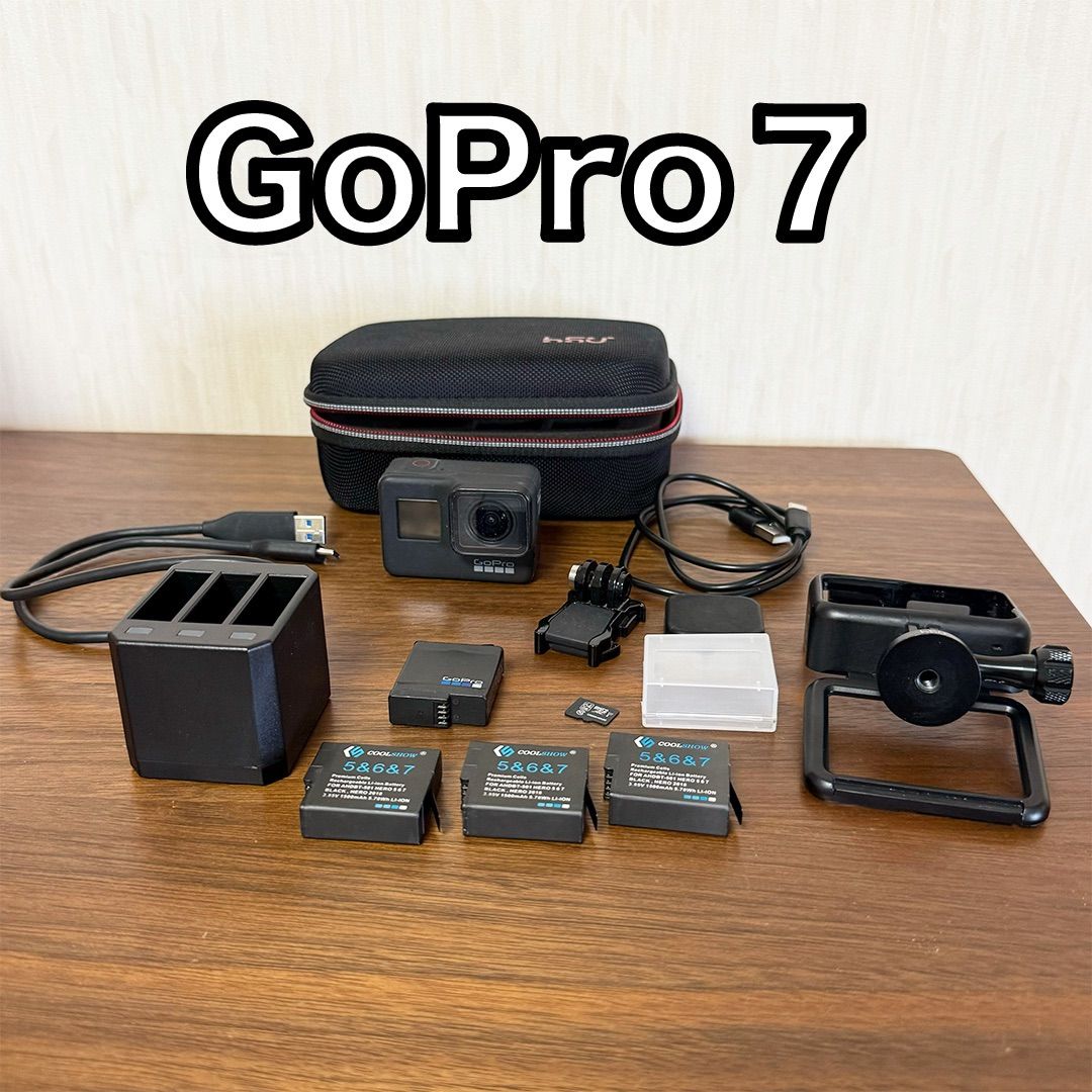 GoPro HERO 7 BLACK 動作確認済み 中古品 付属品多数 中古アクションカメラ - メルカリ