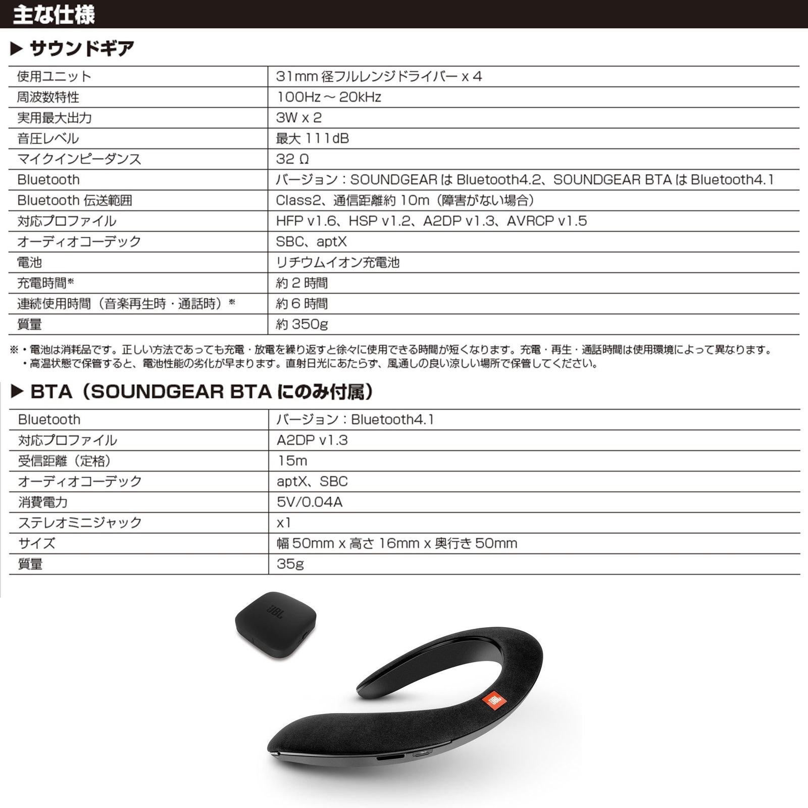 Bluetooth|apt-X対応|31mm径スピーカー4基搭載