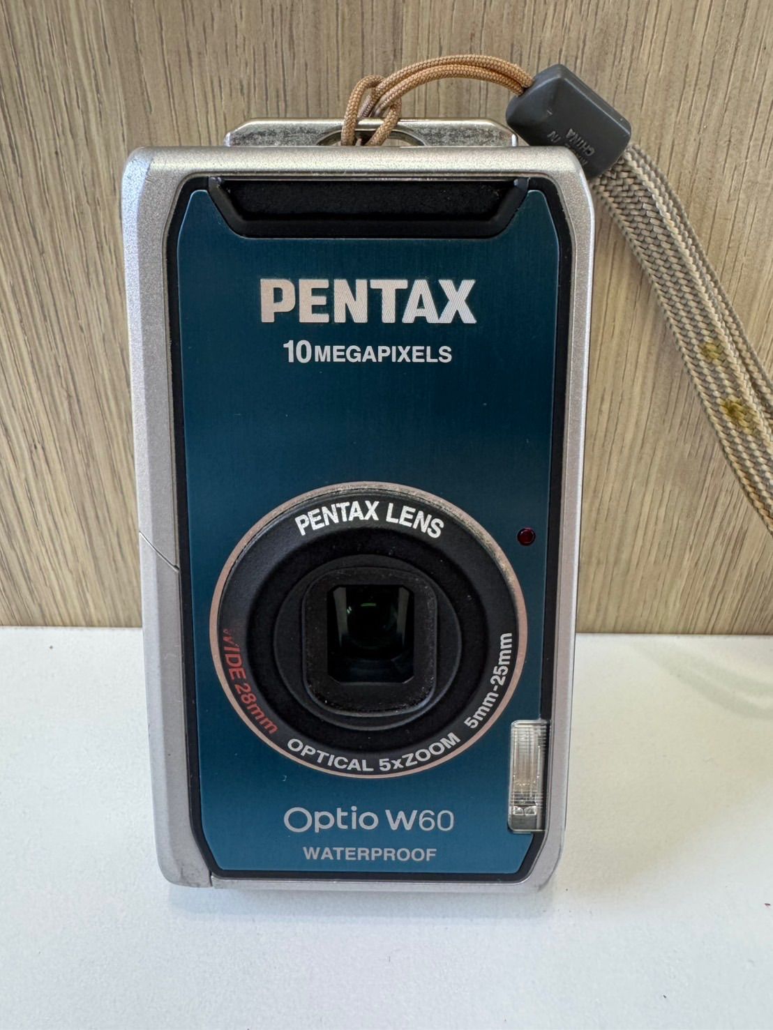 品 動作 済み PENTAXペンタックス Optio W60 防水カメラ デジタルカメラ 青ブルー デジカメ カメラ 充電器付き 現状品