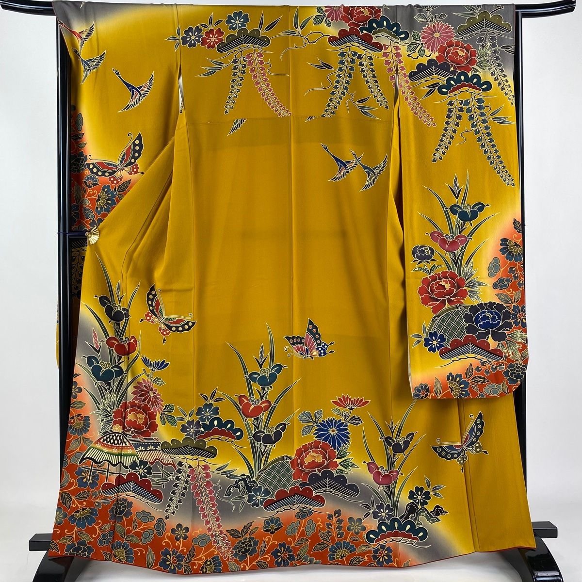 つけ帯 九寸名古屋帯 らでん 正絹 西陣織 中古 ベージュ 金色 yzk492