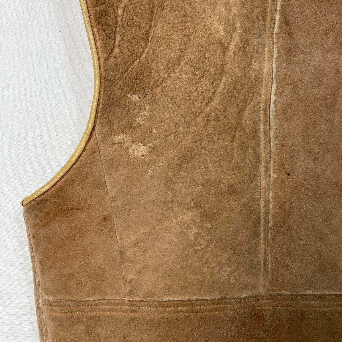 50s 60s ムートンベスト ジップアップ シープスキン ヴィンテージ 古着