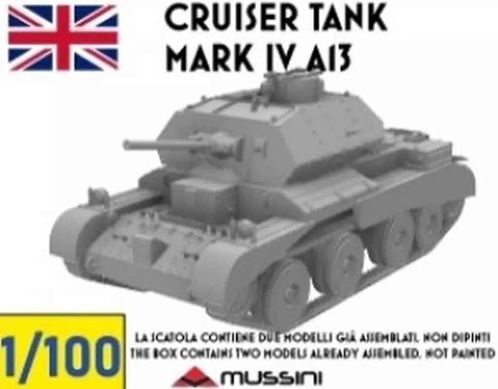 新品】プラモデル 1/100 WWII イギリス Mk.IV A13巡航戦車(2個入