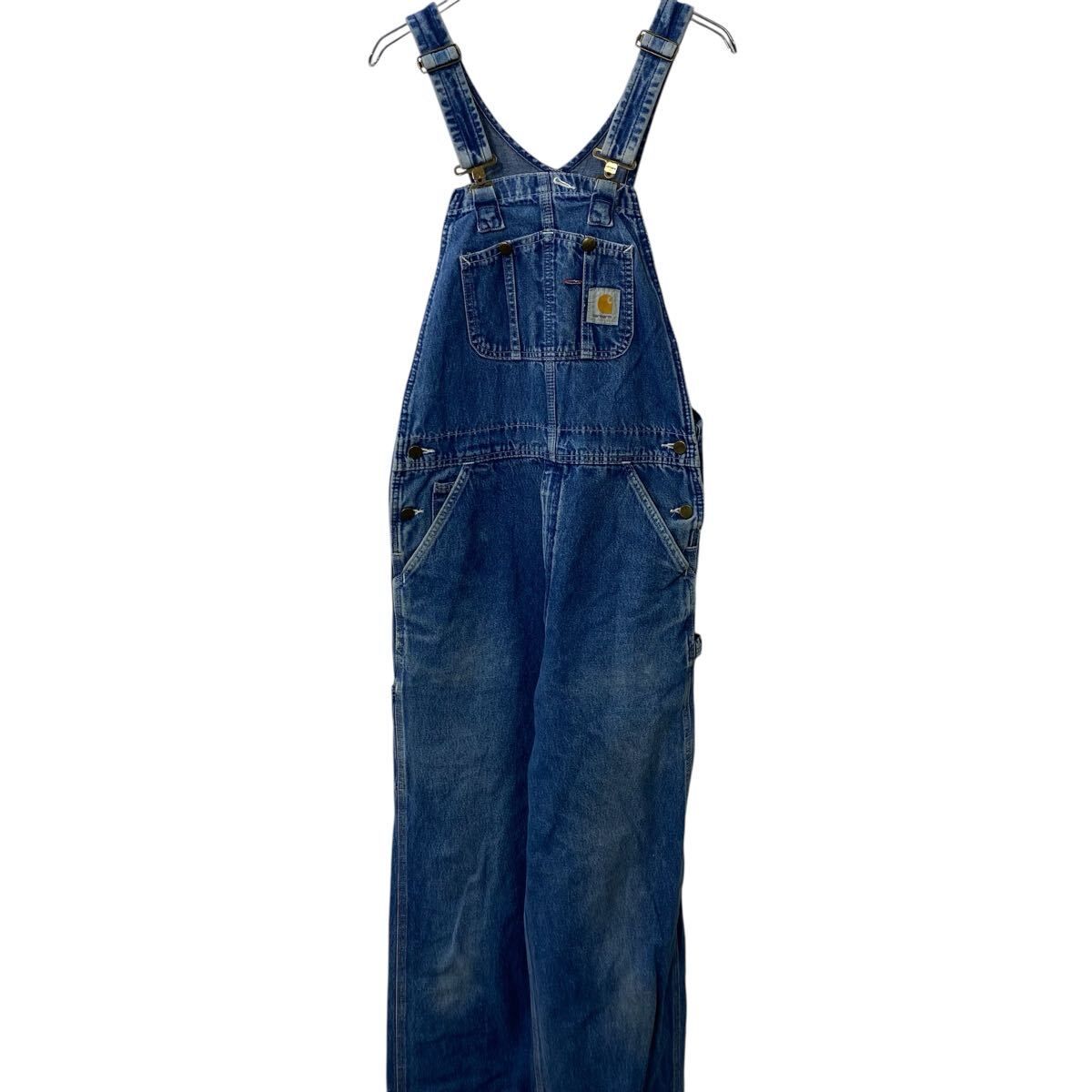 Carhartt デニム オーバーオール W32 ブルー カーハート メキシコ製 