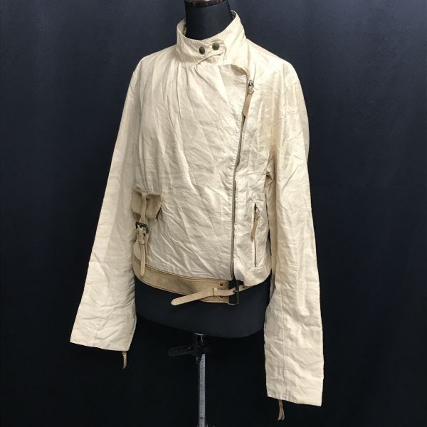 イタリア製★エルマンノ シェルヴィーノ/Ermanno Scervino★ダブルライダース/ジャケット【42/レディースL程度/ベージュ】jumper◆cBH530 イタリア製☆エルマンノ シェルヴィーノ/Ermanno Scervino☆ダブル