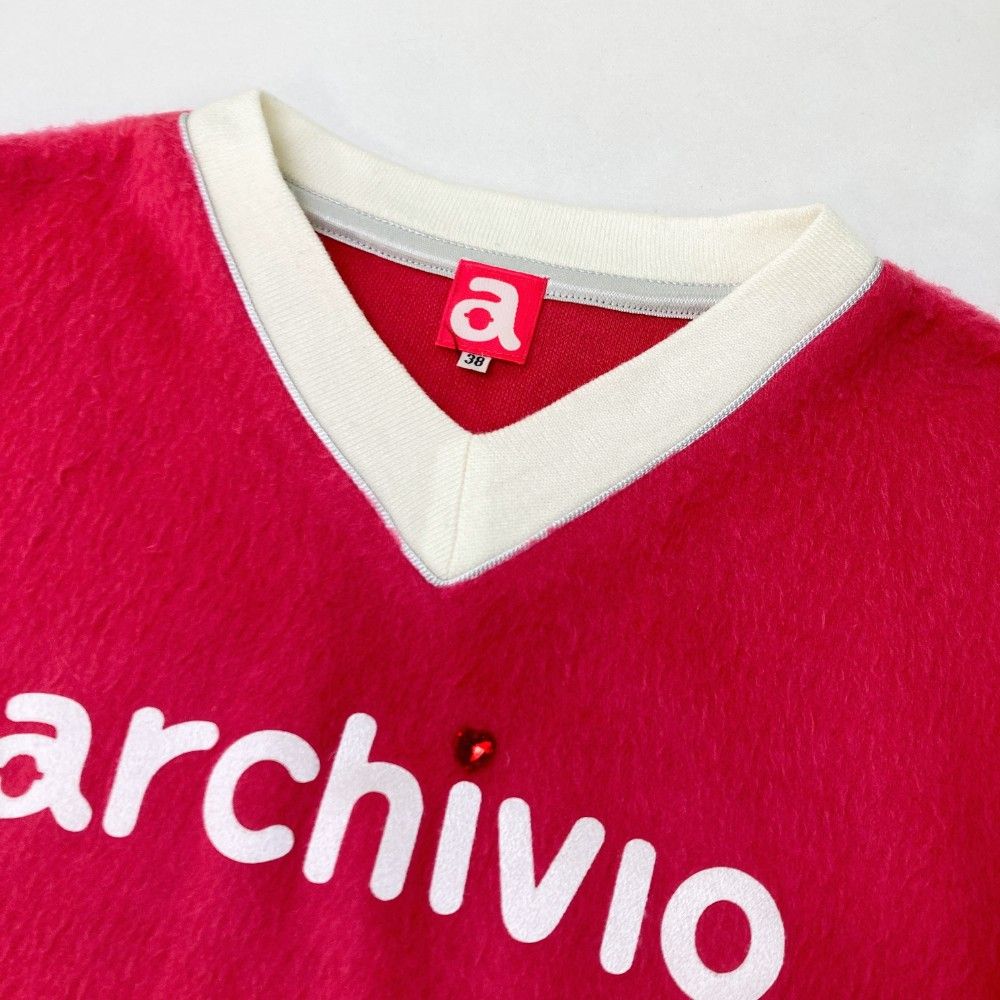 アルチビオ　ゴルフピンクVネック セーター 24art-s007-1.jpg