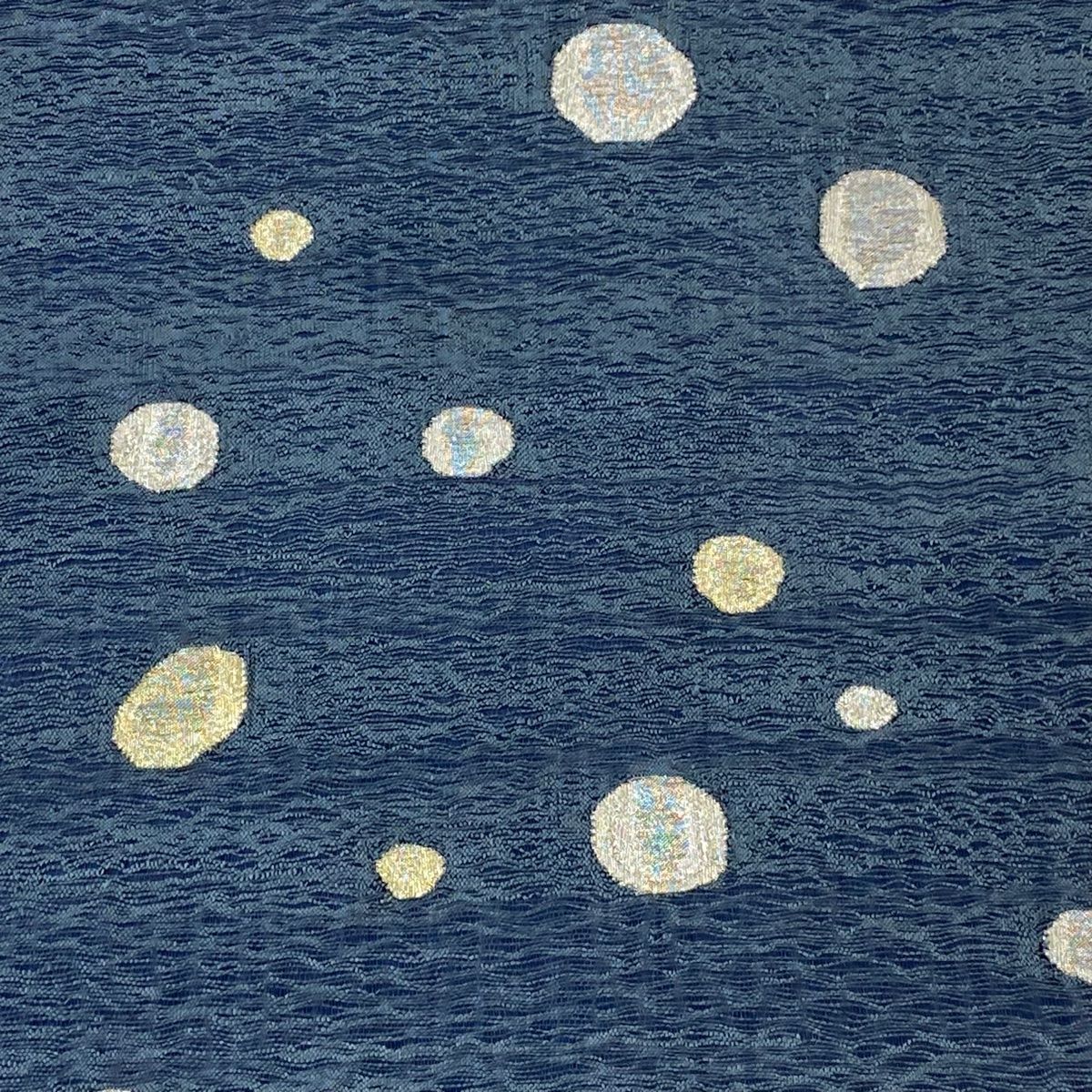 袋帯 美品 秀品 関西仕立て 大小あられ 金銀糸 青緑 お太鼓柄