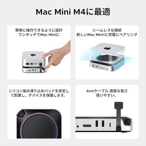 Mac Mini 拡張ハブ 10in1 Thunderbolt 3 40Gbps 三画面対応】Mac Mini