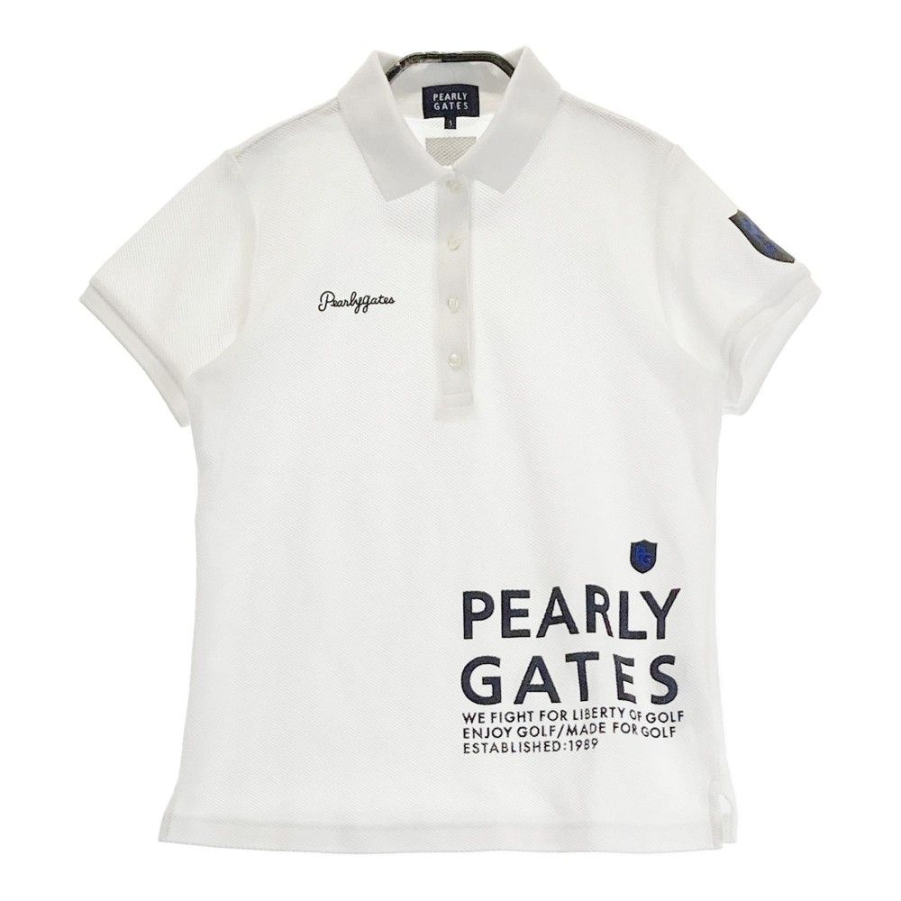 サイズ：1 PEARLY GATES パーリーゲイツ 2023年モデル 半袖ポロシャツ  ホワイト系 [240101258137]# ゴルフウェア レディース ストスト