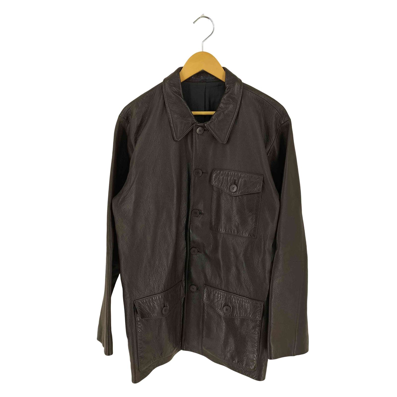 アニエスベーオム Agnes b.homme 90s 3ポケット レザー ハーフコート ジャケット メンズ 1
