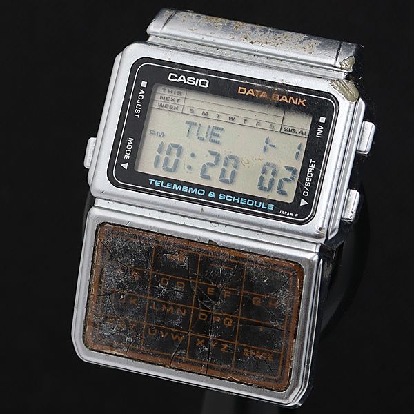 稼働 カシオ データバンク DBC-600 QZ デジタル文字盤 スクエア