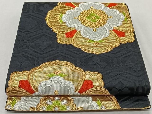 平和屋着物◎六通柄袋帯 唐織 鳳凰正倉院花文 金糸