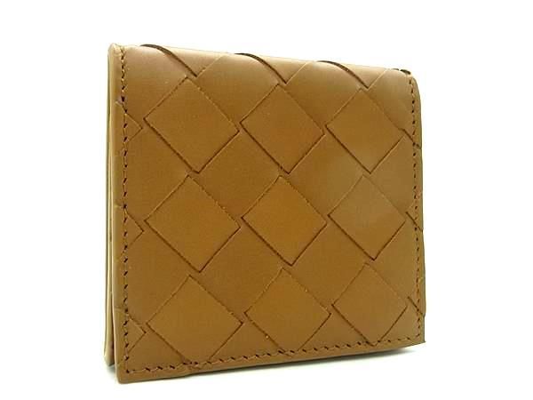 新品同様 BOTTEGA VENETA ボッテガヴェネタ イントレチャート レザー コインケース コインパース 小銭入れ ブラウン系 FC2640 