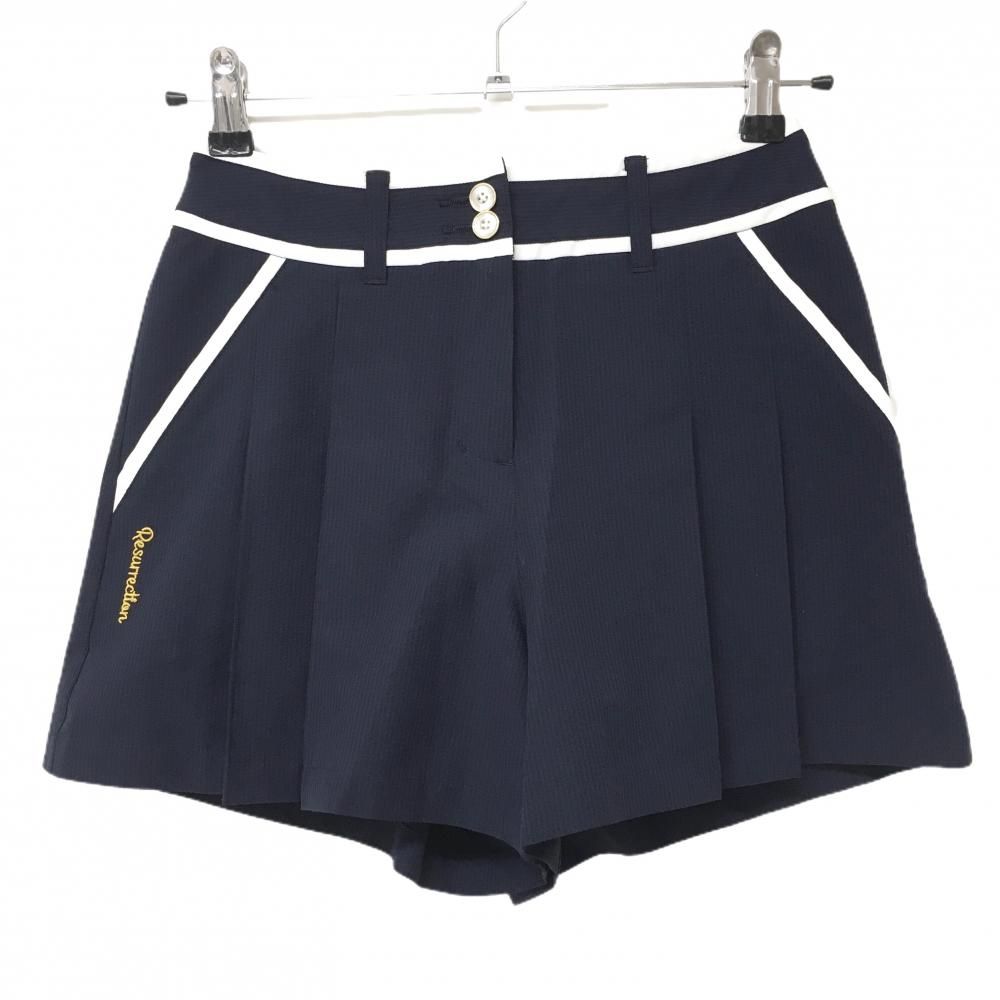 超美品】レザレクション キュロットスカート ネイビー 織生地