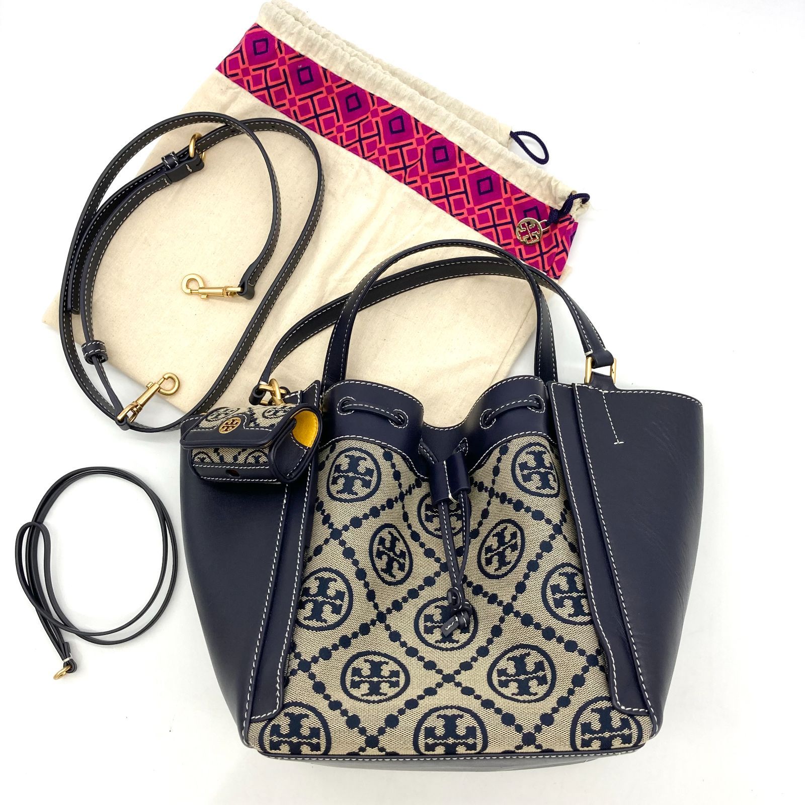 トリーバーチ Tory Burch 2wayバッグ モノグラム ネイビー