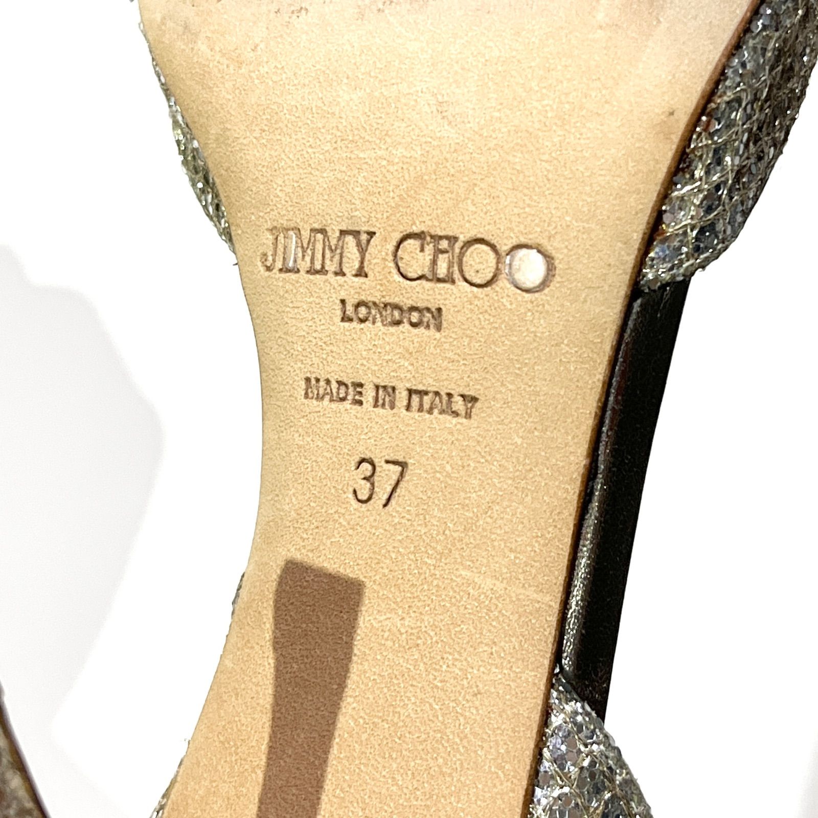 cf20 JIMMY CHOO メタリックグリッター シャンパン グリッター
