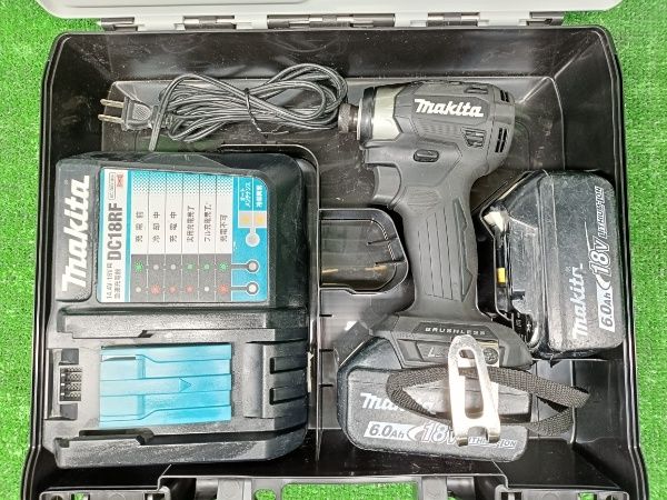◎マキタ 18V 充電式インパクトドライバ TD173DRGXB 黒 バッテリー 充電器付き フルセット品 充電138回と149回 内部オーバーホール済
