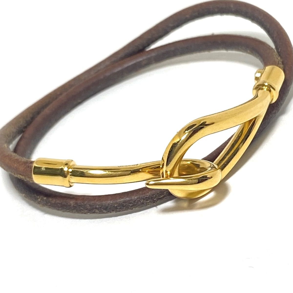 エルメス HERMES ジャンボ レザー 2連 ブレスレット チョーカー HERMES