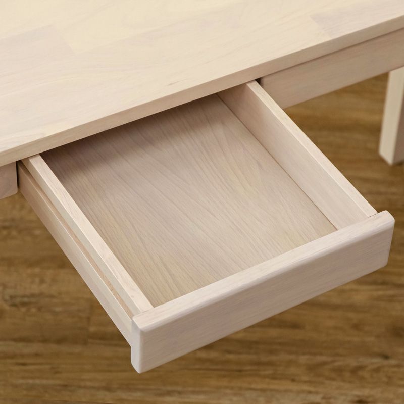 天然木 2引出し付木製テーブル 120×45 NA/WW