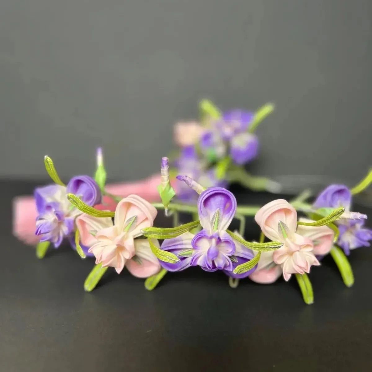 簪　　かんざし　菖蒲　　花簪　　日本製　　舞台 新品 貴重 舞妓さん用 【あやめ簪 2点セット 】115 日本髪 櫛簪