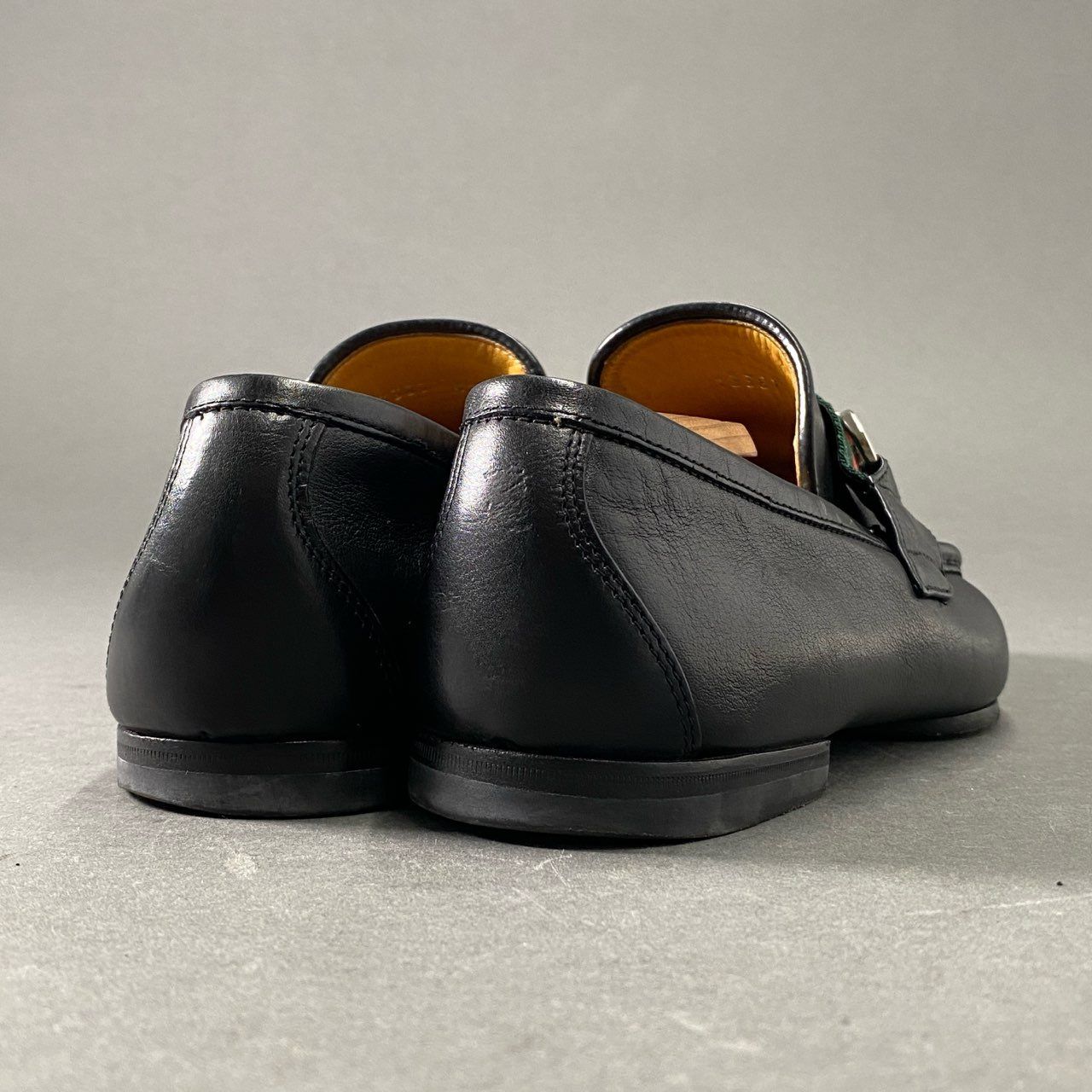 GUCCI ブラックレザー ローファー ホースビットローファー42