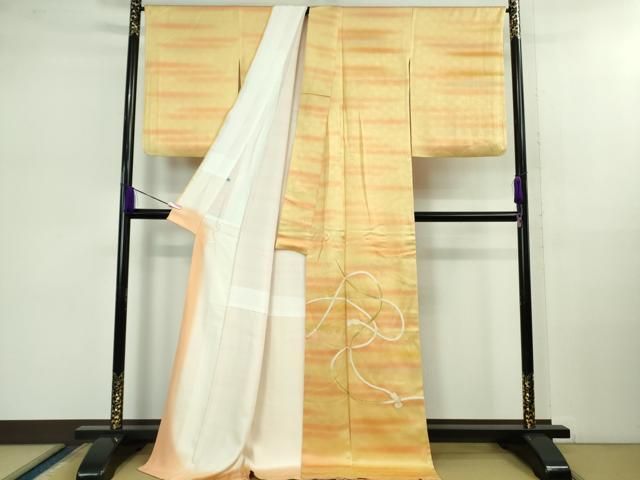 平和屋本店 上 人間国宝 福田喜三郎 訪問着 刺繍 紐文 暈し染め 金糸 大丸扱い ロング丈 DZAB0895kh5