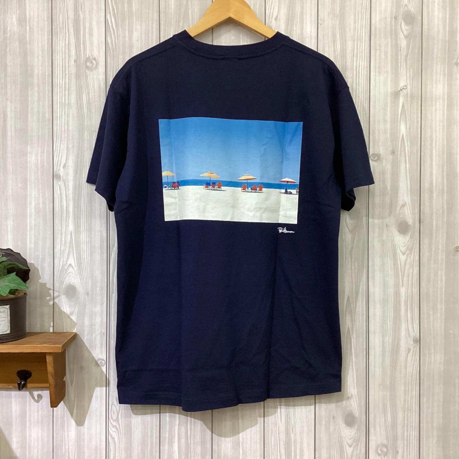 ebure ロンハーマン　別注　半袖　Tシャツ　ネイビー ebure ロンハーマン別注半袖Tシャツネイビー