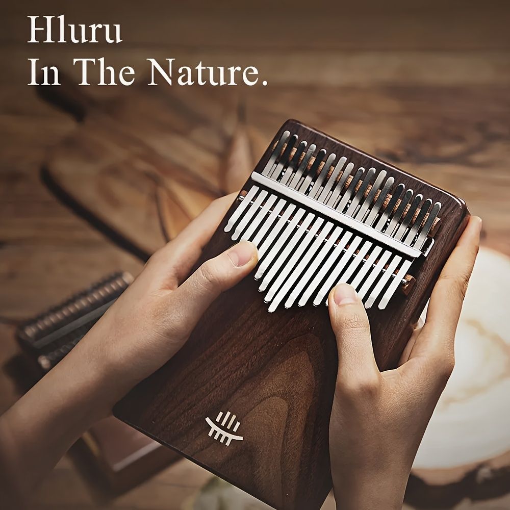 Hluru 17キー カリンバ サムピアノ - アメリカンワルナット ポータブルフィンガーピアノ ケース フランネルバッグ チューニングハンマー ステッカー＆楽譜付き - 若者向けの完璧な音楽ギフト クリスマス＆誕生日 教育楽器 | ナチュラルウッド仕上げ