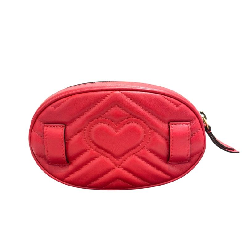 大人女性の グッチ GUCCI レッド 476434 ウエストバッグ GGマーモント Bag